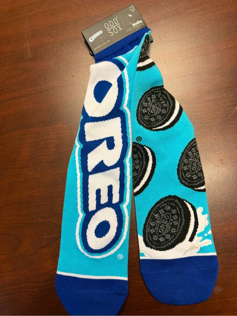 ODD SOX Oreo Cookies Crew Socks Blue Unisex Shoe Size 6-12 NWT